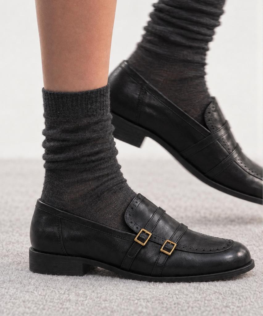 ECOE E.C.O.E Double Belted Loafer (3Colors)