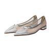 Pumps Pointed Toe Low Heel Net Pumps F41504 Silver Cm [Fabiorsconi] Women's 22.5