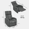 Recliner Chair, Adjustable Reclining Chair with Adjustable Leg Support, Modern Living Room Chair with Fabric Cover, Grey