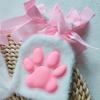 Coral Velvet Cat Paw Plush Socks Paw Pads Bowknot Warm Socks Y2k 3D Cat Paw Socks  Gift
