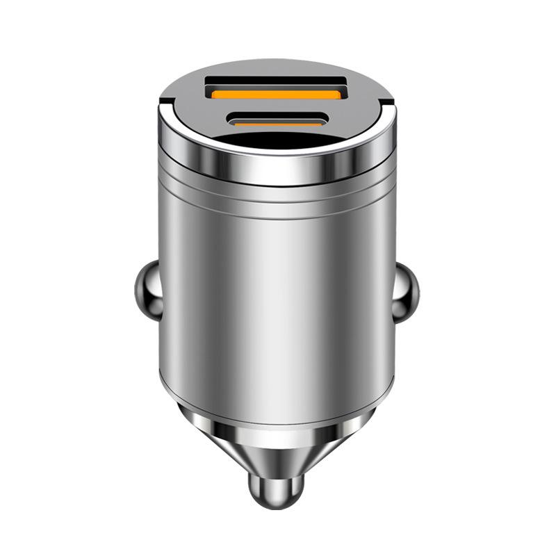 Супербыстрое автомобильное зарядное устройство PD со скрытым гнездом, металлический корпус, 100 Вт.