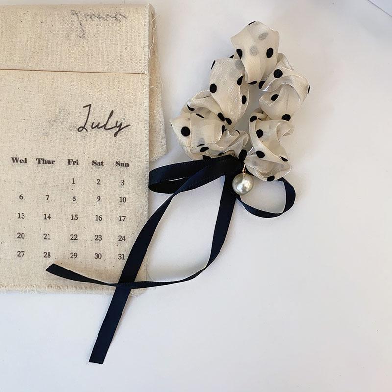 Банты для волос с кисточками и жемчугом, сетчатая резинка для волос