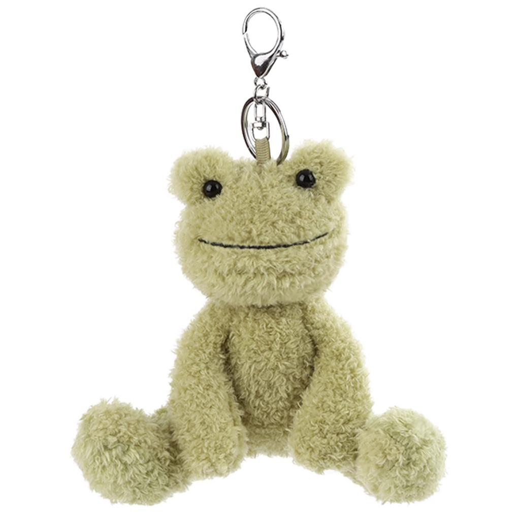 Apricot Lamb Velvet Frog Cute Soft Keychain Plush Toy, Perfect for Boys and Girls, Fits Kids Backpacks and Purses, 15cm