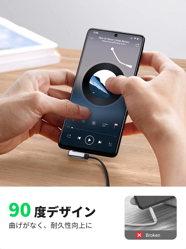 Ugreen Аудиокабель AUX-кабель с одной стороны L-образный стерео мини-штекер AUX 3-контактный штекер-штекер Высокое качество звука Разъем для наушников Позолоченный штекер Высокий