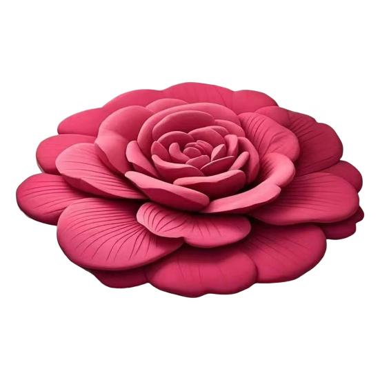Floral Plush Floor Mat Non-Slip Absorbent Diatomaceous Earth Rug 3D Visual Flower