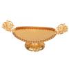 Serving Tray Engraved Texture Golden 8.5x24cm Alloy Decorative Practical Ellipse Beverage Serving