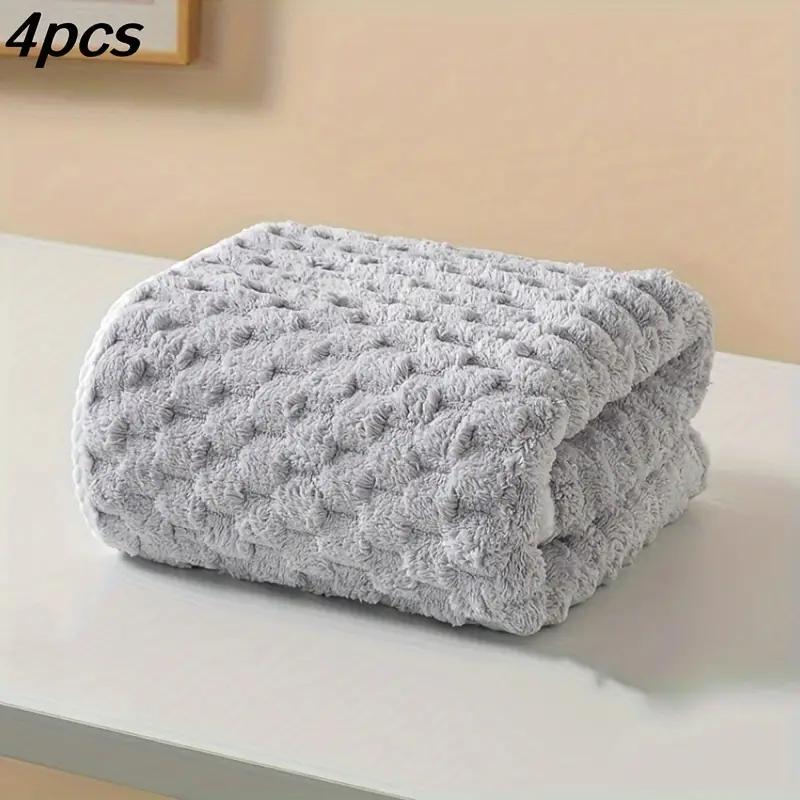 1/4PCS Adult Super Absorbent Ultra-fine Fiber Towel, Quick Drying Texture Towel, Soft Home Thickened Coral Velvet Bath Towel