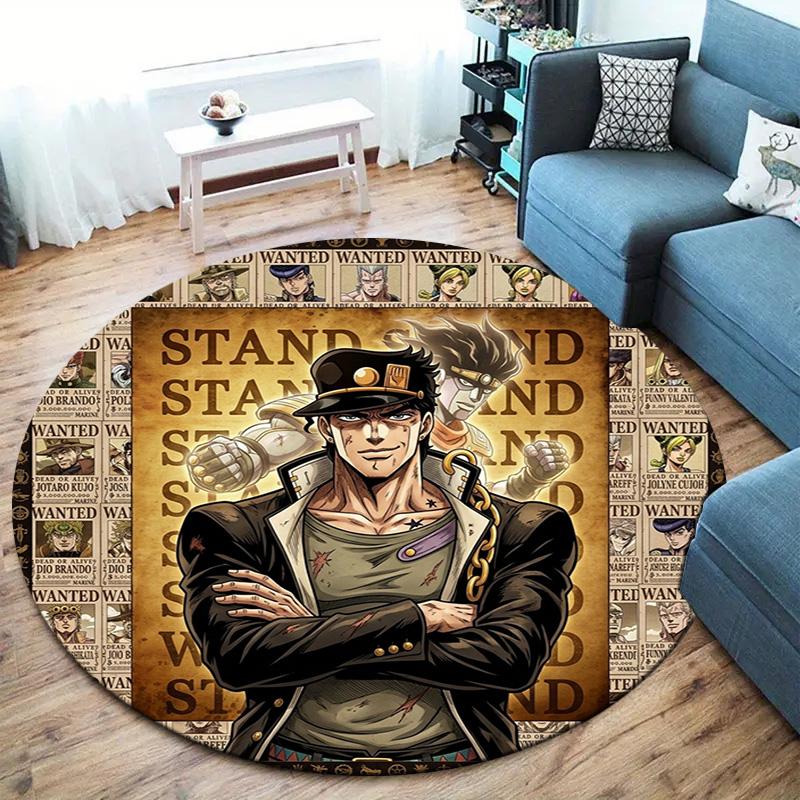 Ковер круглый ковер JoJo's Bizarre Adventure для гостиной, спальни, дивана, игровой комнаты, нескользящий коврик для пола