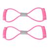 2 шт. Эластичная лента-эспандер для груди в форме восьмерки, ремень для растяжки, оборудование для йоги и фитнеса, розовый
