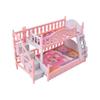 Mini Doll Bed Toy 17cm Elegant European Style Twin Bunk Princess Bed For Imaginative Play