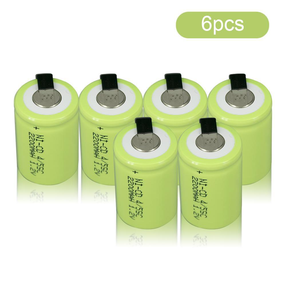 Аккумулятор 1,2 В, 2200 мАч, 4/5SC, ​​4/5 Sub C, NI-CD, со сварочными выступами, аккумуляторная батарея для отвертки, электрическая ручная дрель