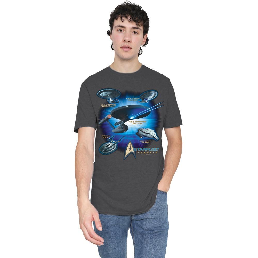 Star Trek Starfleet Vessels T-Shirt S-3XL Charcoal