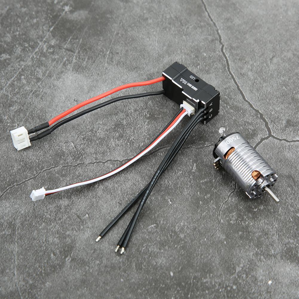 1410 Brushless Motor 18A Black ESC RC Replacement Accessory Spare Part(Titanium Color 7500KV )