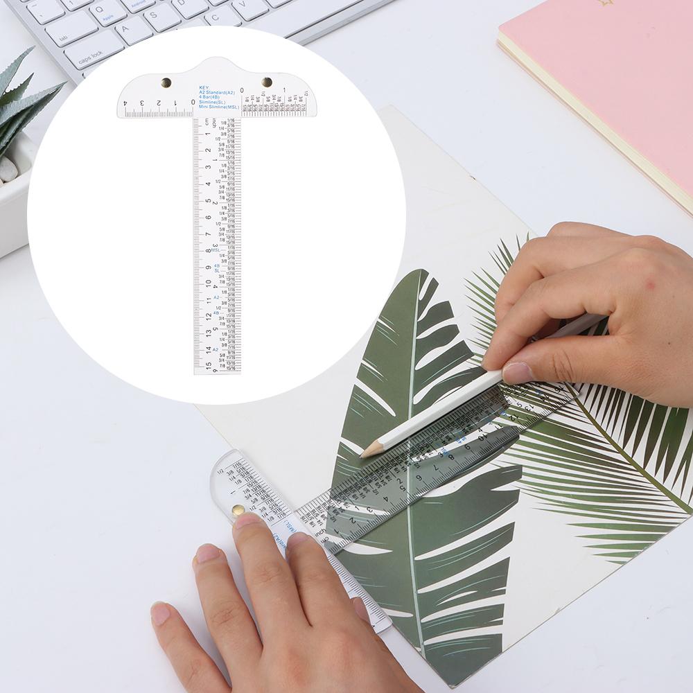 Clear Easy Reference While Crafting Graduated T-Ruler Inch Metric T-Square 6" T-Square Ruler
