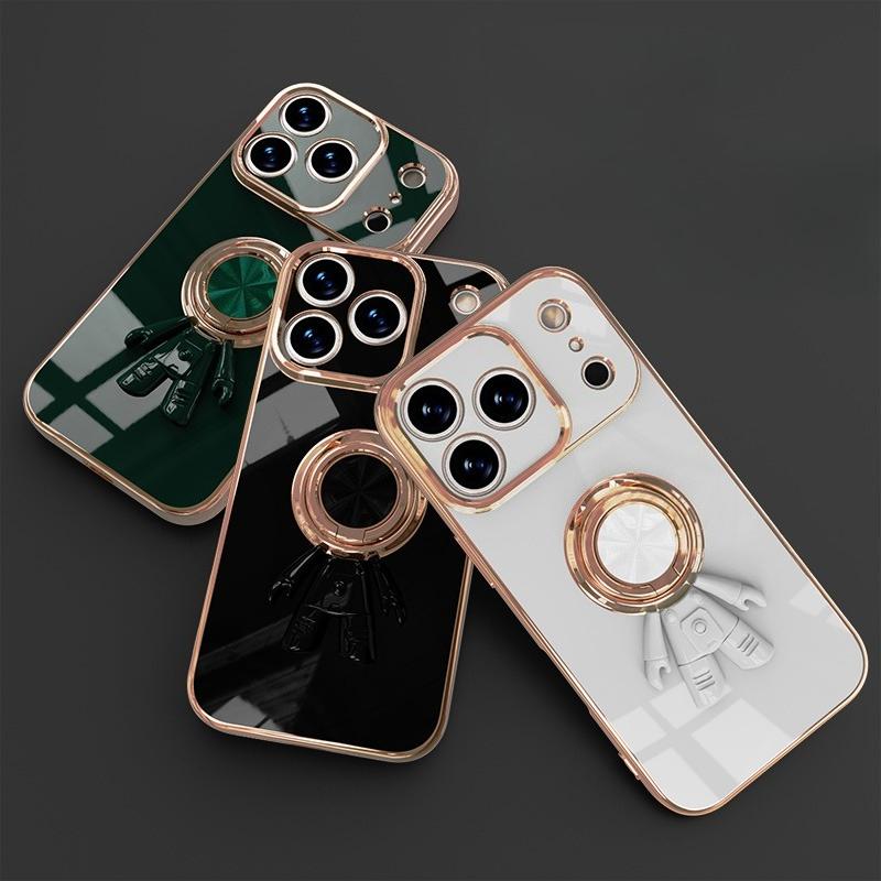 Электролитическое покрытие Чехол-подставка Астронавт Для iphone 17 Pro Max Покрытие Силикон Ударопрочная Защитная Крышка Для iphone 17 Air