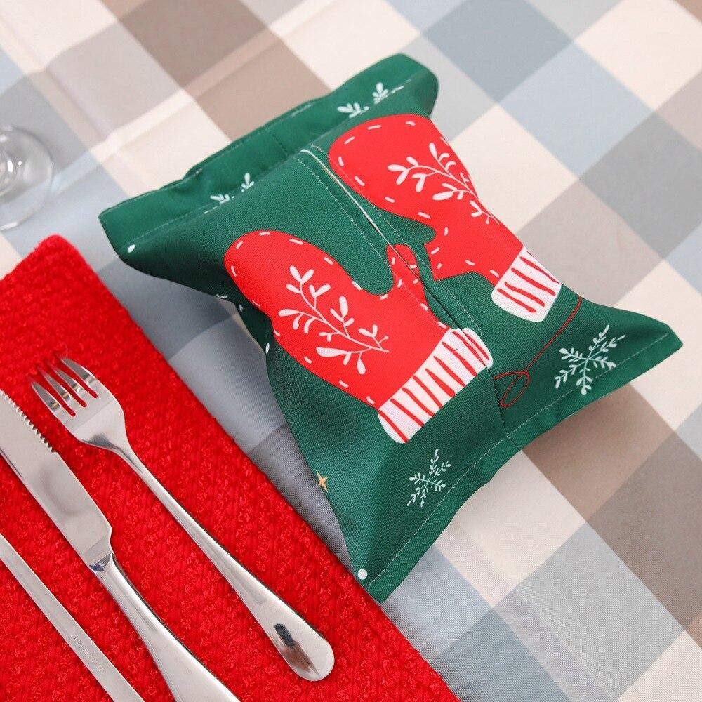 Рождественская сумка-чехол для салфеток, мультяшные чехлы для салфеток с Сантой, кухонный декор для стола для званого ужина, рождественские украшения для дома