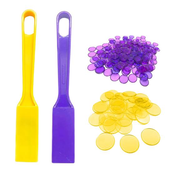 1 Набор магнитных палочек с 200 фишками для бинго, разноцветные прозрачные диски-жетоны с металлическим кольцом, для изучения математики