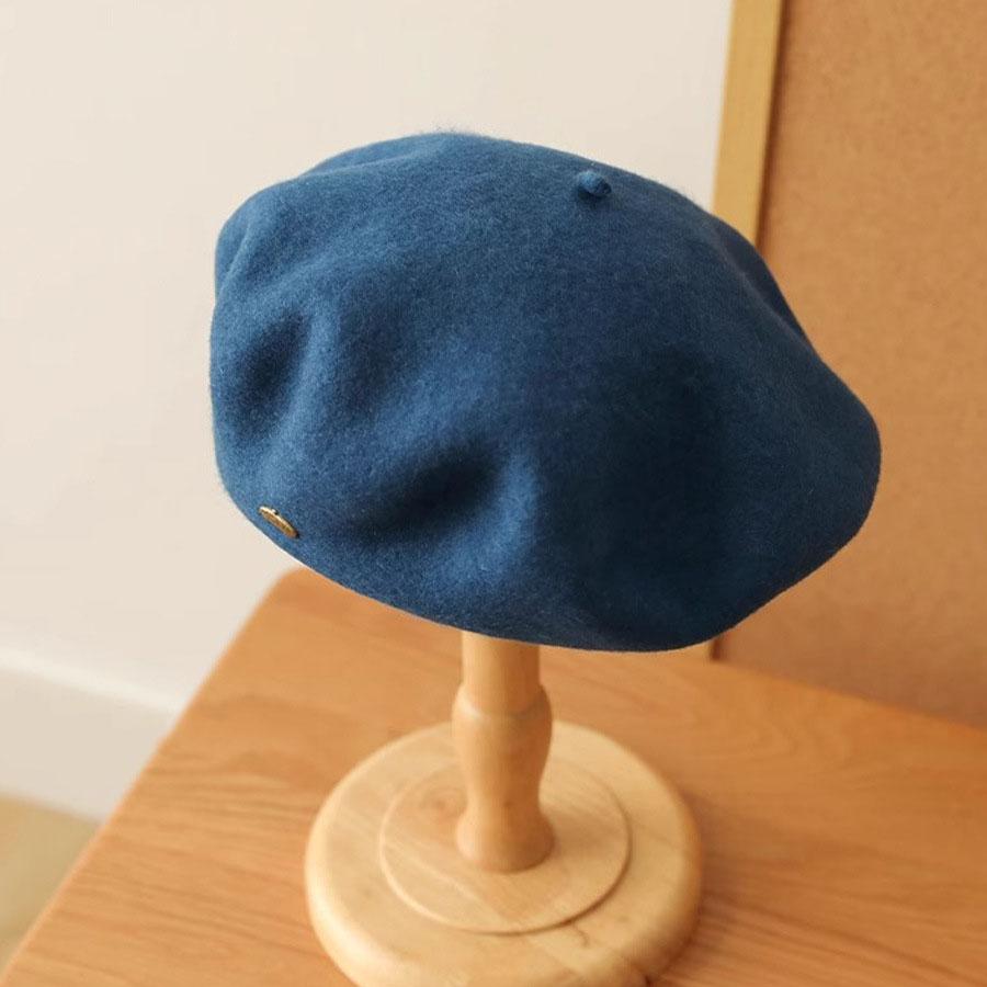 Берет женский модный ретро повседневный шерстяной берет шляпа художника шерстяная универсальная вязаная круглая шапка Bud теплая шапка