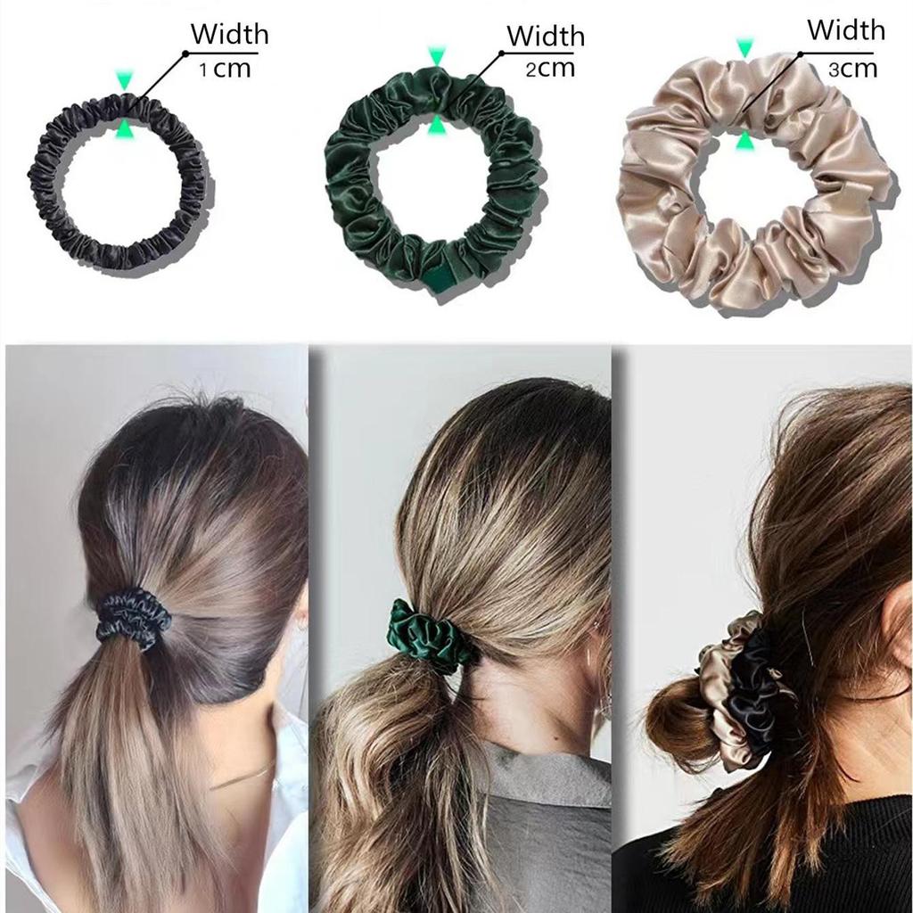 Резинки для волос из 100% чистого шелкового шелка, шелковые резинки для волос, резинки для волос, узкие резинки для волос, держатели для хвостиков, аксессуары для ухода за волосами