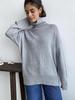 2024 Autumn/Winter High Neck Loose Knit Sweater - Women's European & American Multi-color