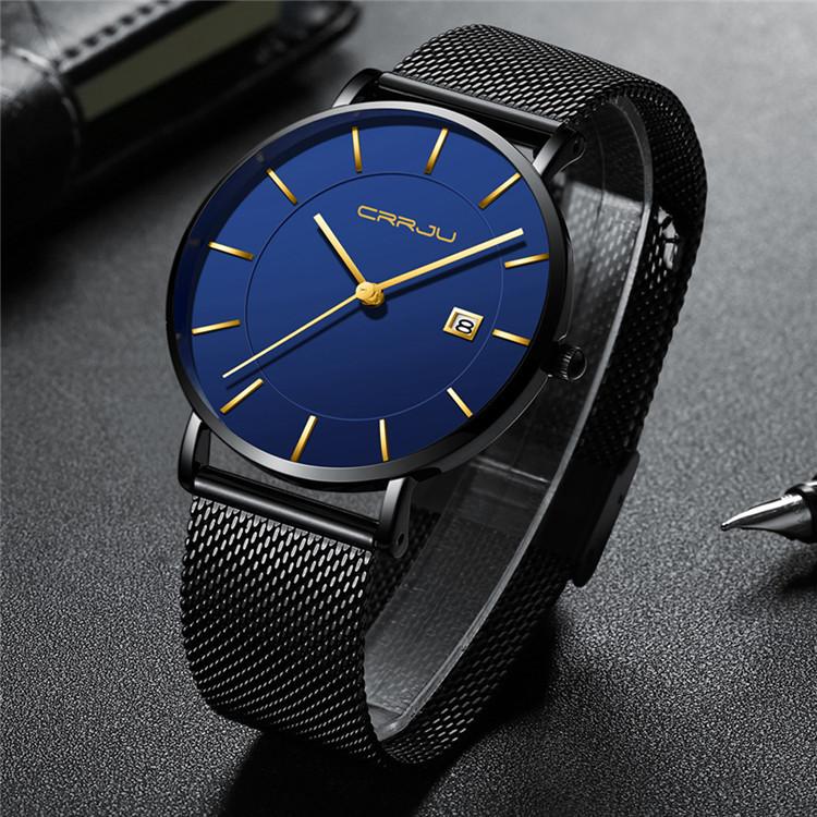 CRRJU New Men's Watch Ultra-thin Simple Business Men's Watch Fashion Watch Men