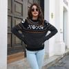 GMXIA Женская мода, повседневные свободные свитера с призрачным принтом, осень-зима, с длинным рукавом и круглым вырезом