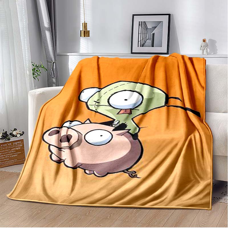 Одеяло с героями мультфильмов Invader ZIM Gir, уютное мягкое одеяло, одеяло для дивана, прочный декор для детей, женщин и мужчин, дорожное одеяло, мягкое покрывало