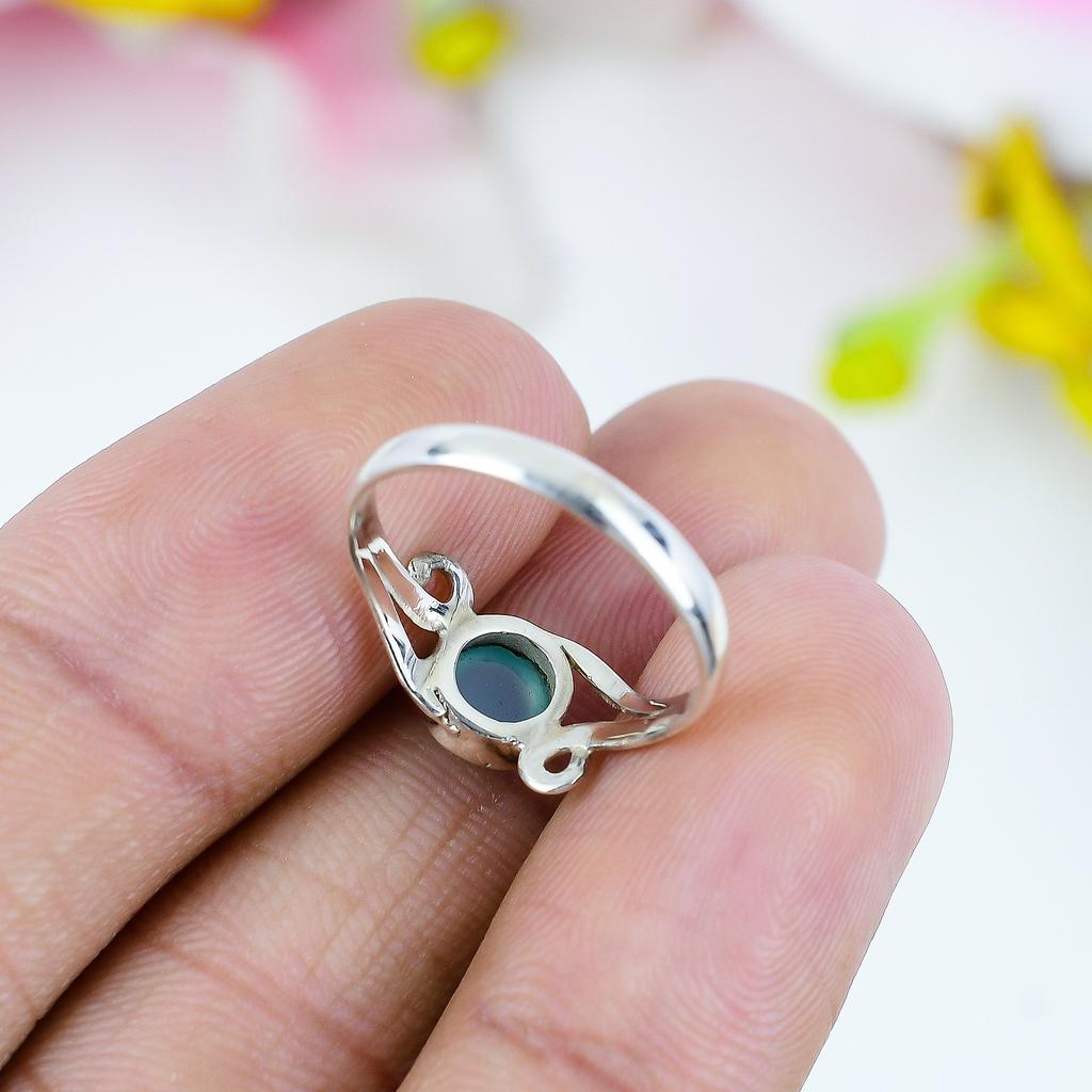 Natural Chalcedony Gemstone 925 Solid Sterling Silver Jewelry Ring Size 11 N7W75