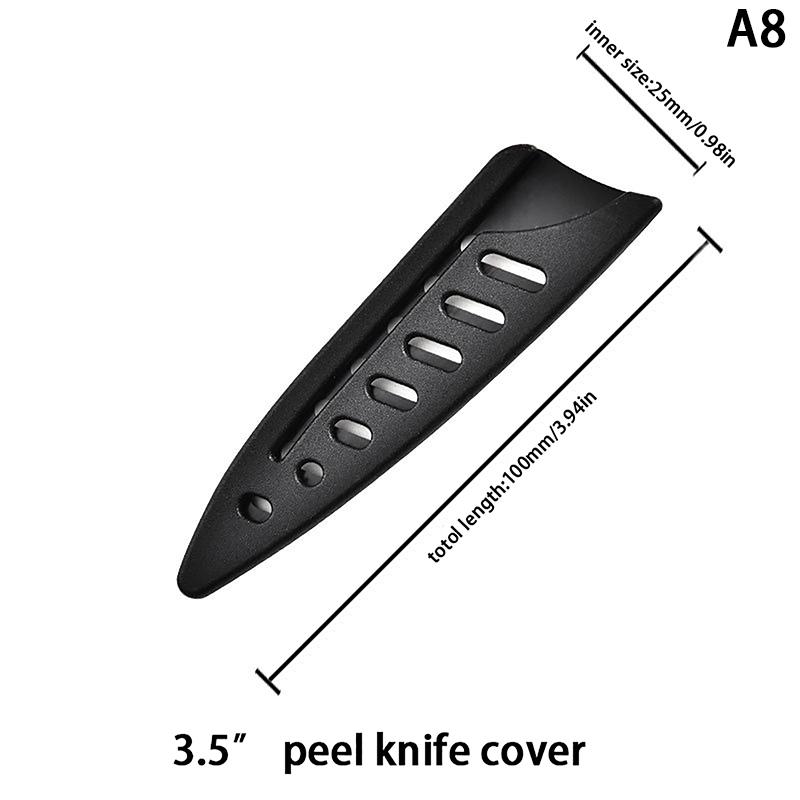 Kitchen Knife Sheath Black Plastic Knife Covers Knife Blade Protector Cover Edge Guards Case Boning Fruit Bread Chef Knife Tool