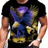 Men's Plus Size 3D Eagle Animal Pattern Printed T-shirt, Fashionable Short Sleeved Summer Top, Men's Clothing