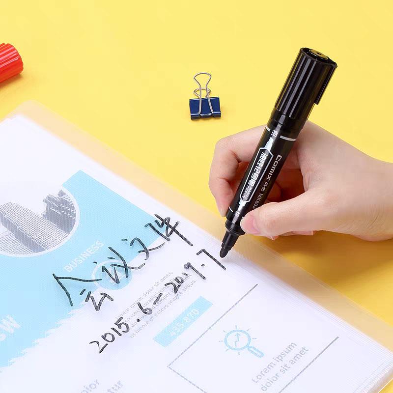 12 шт. Черные Водонепроницаемые Маслостойкие и Невыцветающие Маркеры Маркеры на Масляной Основе Маркеры с Большим Наконечником Школьные Принадлежности