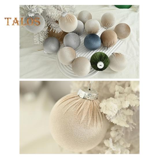 15 Pcs Velvet Christmas Balls Shatterproof Flocked Xmas Tree Hanging Ball Ornaments Festive Home Party Baubles for Christmas Wedding