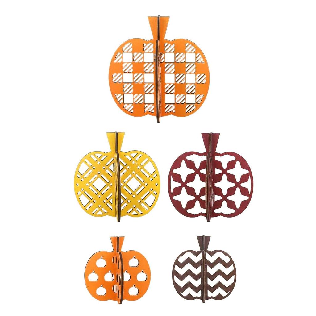 5pcs Fall Decorative Maple Leaf Wooden Signs Fall Tiered Tray Decorative Maple Leaf