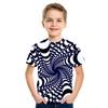 Summer Round Neck 3D Geometric Pattern Printed Top Fashionable Casual Short Sleeved Children's Boy T-shirts