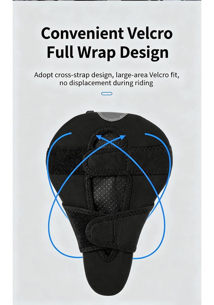 3D Ergonomic Silicone Bike Saddle Cover, High Elastic Shock Absorption, Breathable Non-Slip Cushion for Mountain Cycling