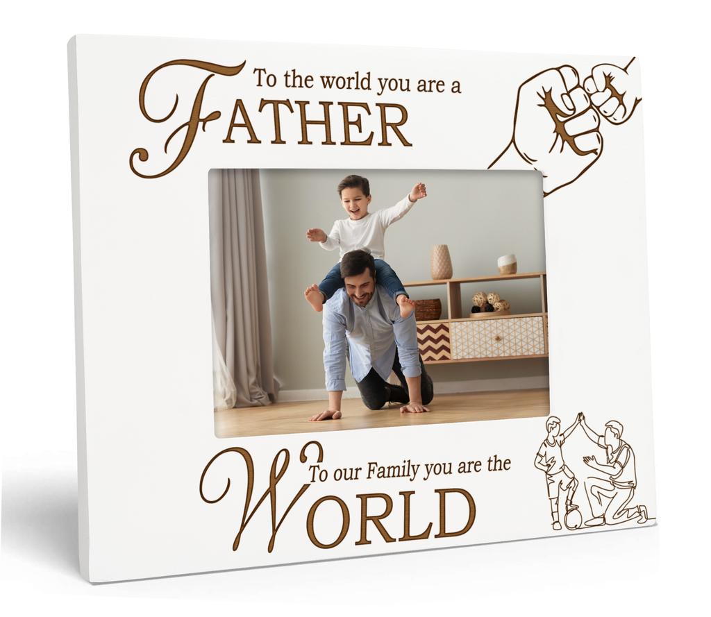 Дорогой сувенир, сделанный с любовью, настольная фоторамка с гравировкой, деревянная рамка для фотографий You Are The World, белая фоторамка