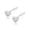 Earrings Silver925 Silver Yellow Gold Pink Gold 18K Coating Compatible with Metal Allergies Mini Size Leave It On Zirconia CZ Diamond (Silver)