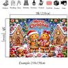 Mocsicka Merry Christmas Gingerbread Couple House Photo Backdrop Snowy Winter Village Lollipop Xmas Tree Photography Backgrounds