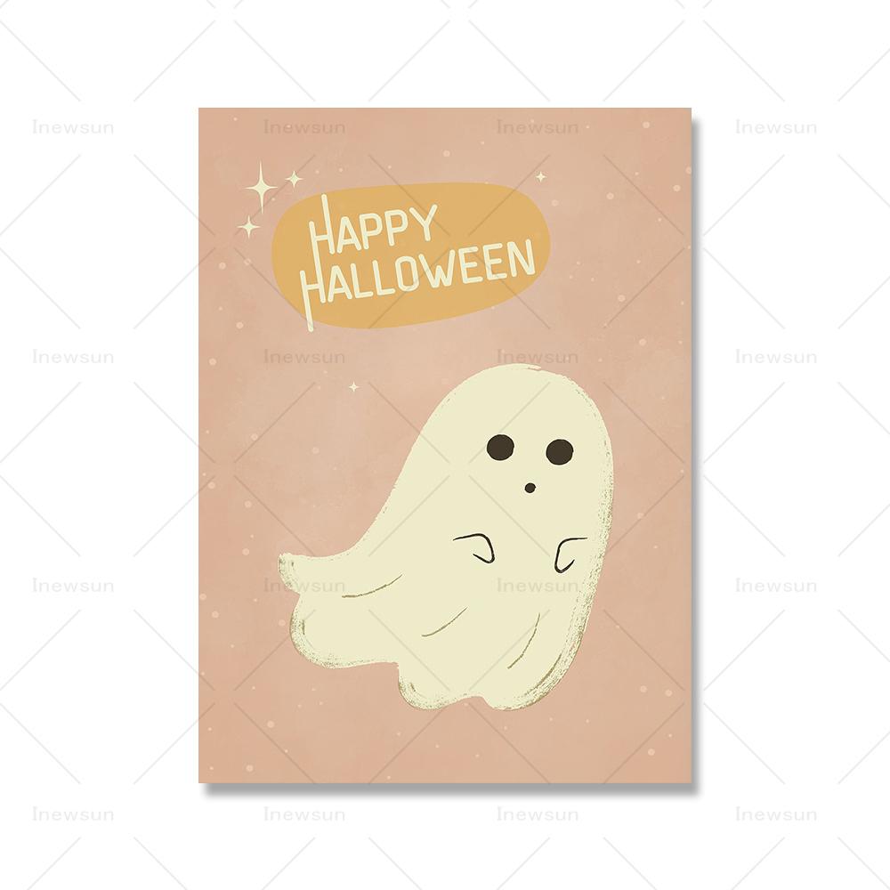 Винтажная настенная живопись на Хэллоуин, холст, картина в стиле ретро, постер с домом с привидениями и принты, забавные настенные картины для гостиной, декор для детской комнаты