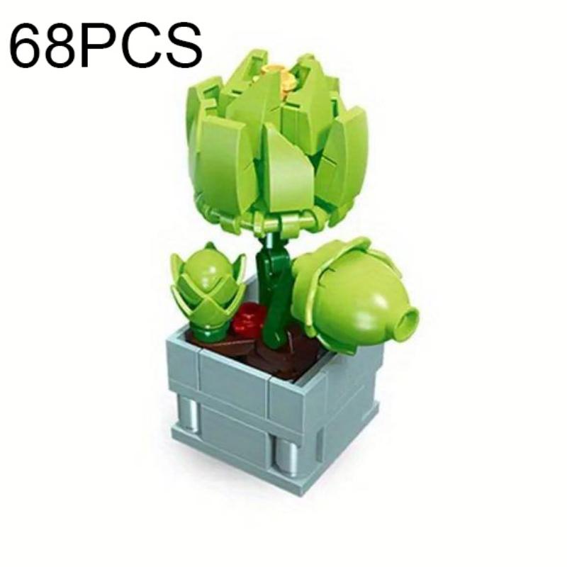 Non-Toxic Plant Bonsai Potted Set Preserved Flower Bouquet Succulent Model Building Blocks Kids Puzzle Diy Toys Bricks Christmas Gifts