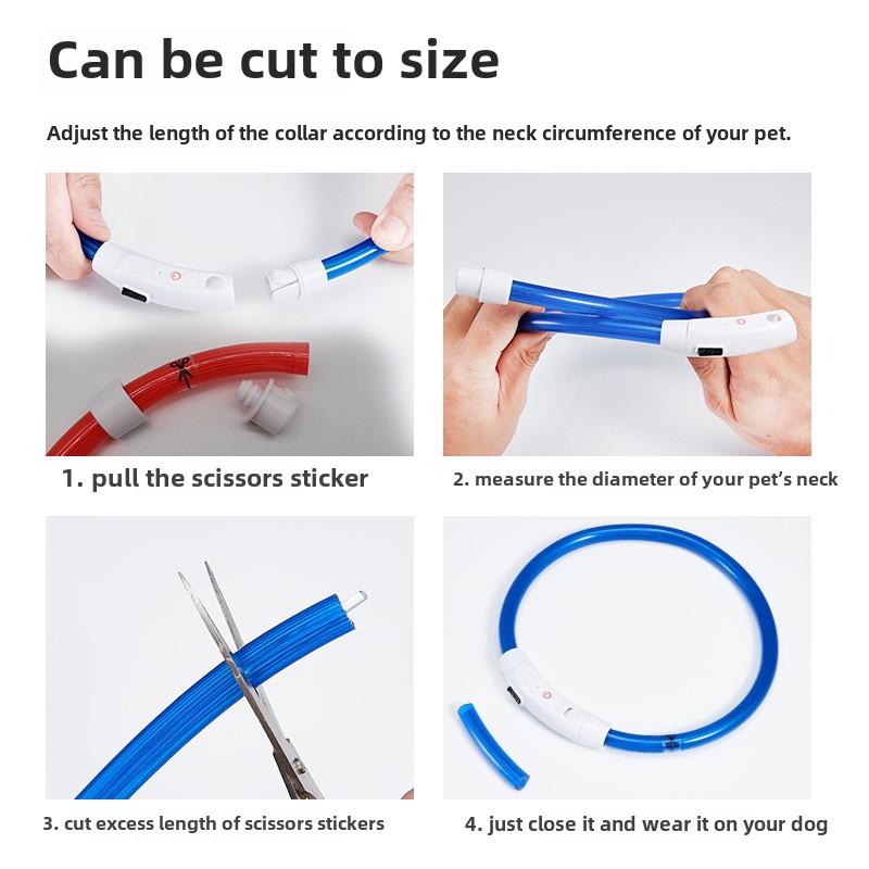Светодиодный ошейник для домашних животных, светящийся ошейник для собак, USB-зарядка, ночной светящийся ошейник для собак, товары для животных