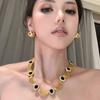 Комплект украшений из хрустальных стразов Изысканное ожерелье Свадебная вечеринка Серьги Женщины