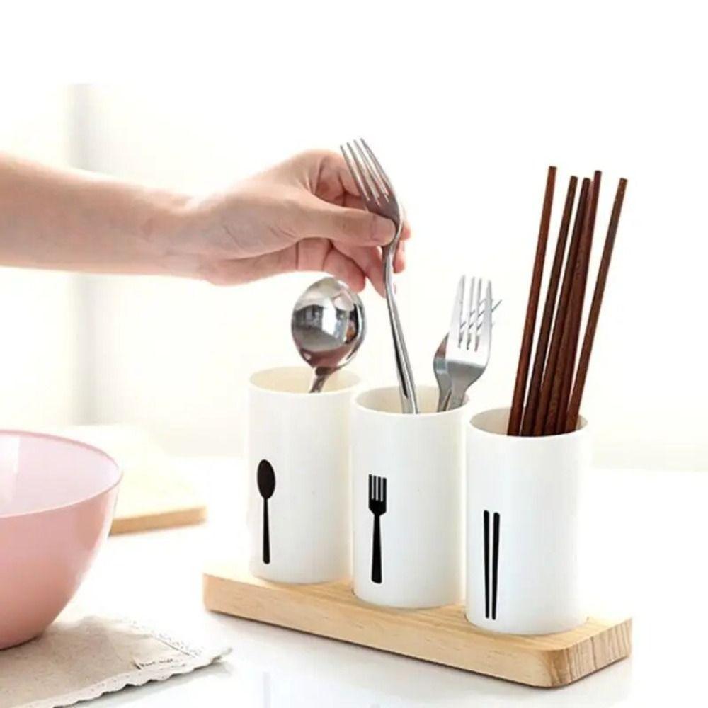 High-grade Chopsticks Storage Rack White Spoon Fork Drain Box Flatware Organizer  for Kitchen