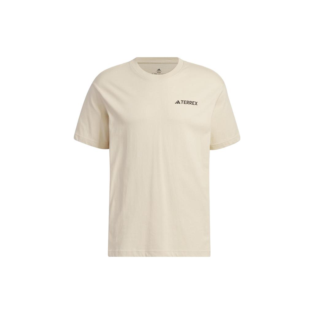 Adidas T Shirts Unisex Khaki Crew Neck Moderate Straight Fit IB8694