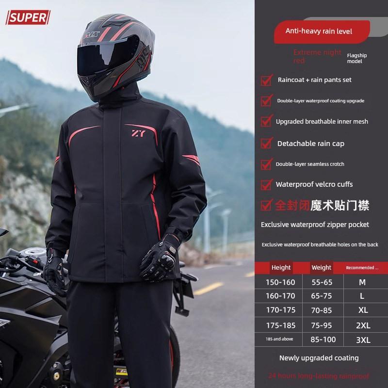 Zhengyu Motorcycle Riding Raincoat Set for Adults, Split-Type Full-Body Rain Protection, Specifically for Delivery Riders