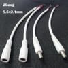 5pcs White 20awg 5A Cord 5.5x2.1mm 0.18m DC Male Female Power Supply Extension Cable 12V 24v Connector For LED Strip Camera