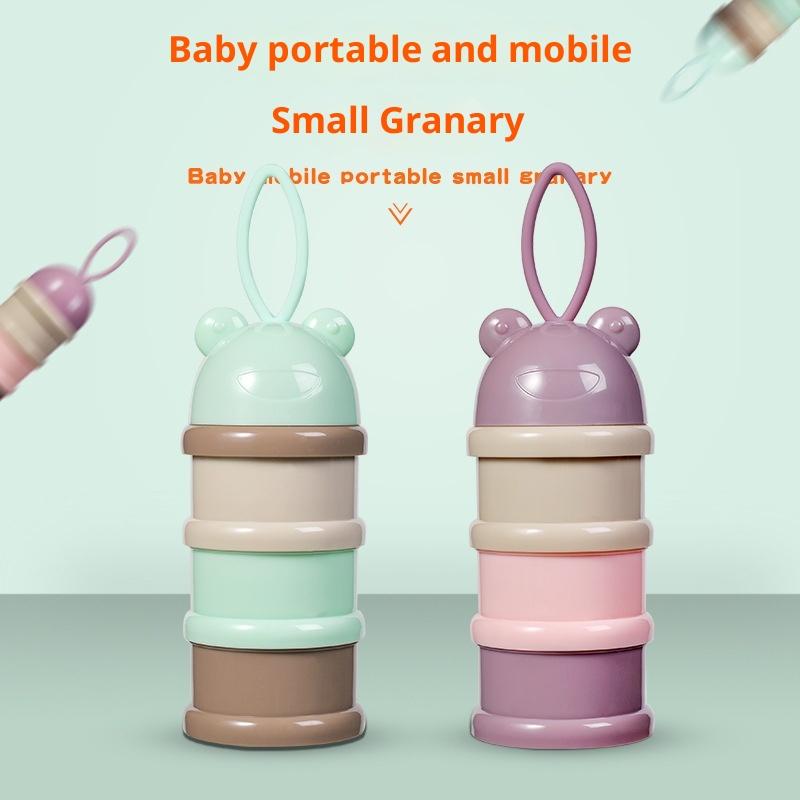 Красочная детская трехъярусная коробка для молочной смеси Отдельные ярусы для молочной смеси Детская портативная вращающаяся коробка для молочной смеси