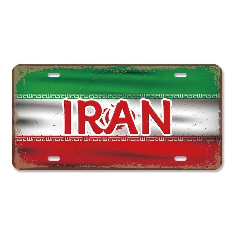 Винтажный плакат с названием страны, автомобильные лицензии, металлические жестяные знаки, Россия, Франция, Бразилия, металлическая пластина, гараж, гостиная, Ретро Настенный декор