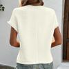 Женская однотонная плиссированная футболка с коротким рукавом, модный и дышащий топ