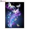 Huacan Полный круглый дрель 5D DIY Алмазная картина Бабочка Алмазная вышивка Крестиком Мозаика Домашний декор